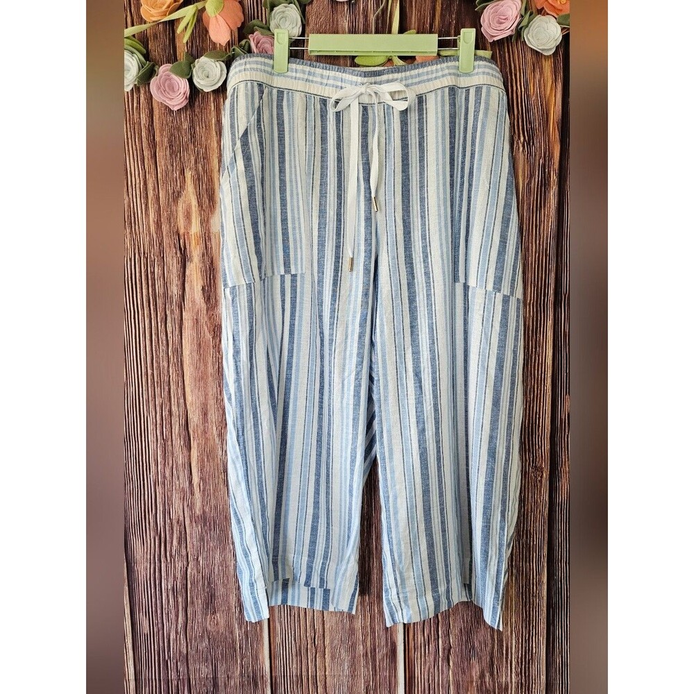 New Land n Sea Linen Blend Cropped Pants Plus Size 3X